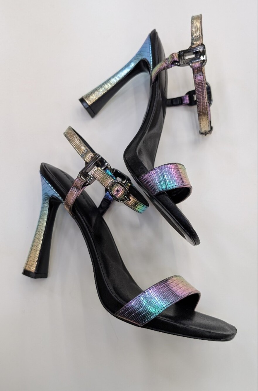 Karl Lagerfeld Black Sandals with Iridescent Straps (Pre-loved)